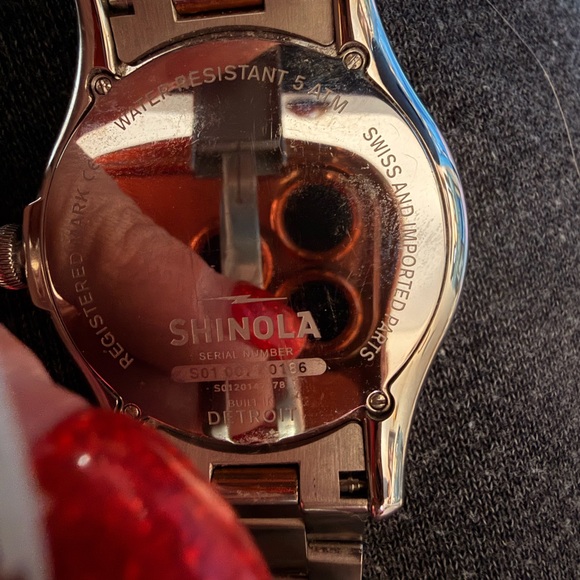 Shinola Vinton Detroit Watch. Two tone band. Pink face. main image 5